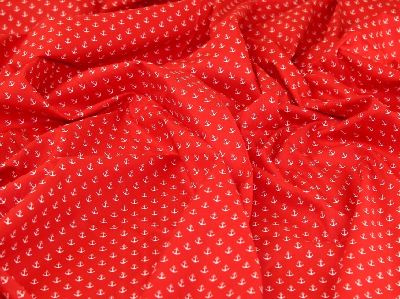 100% Cotton Poplin Fabric Red
