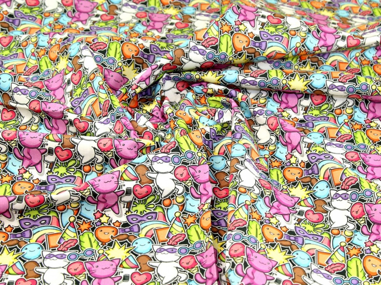 John Louden 100% Cotton Fabric Multicoloured