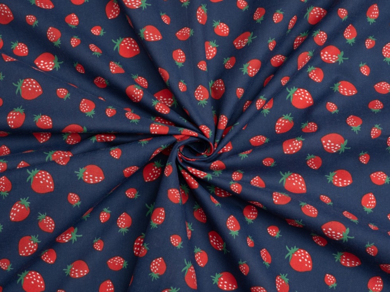 Printed Polycotton Fabric Navy