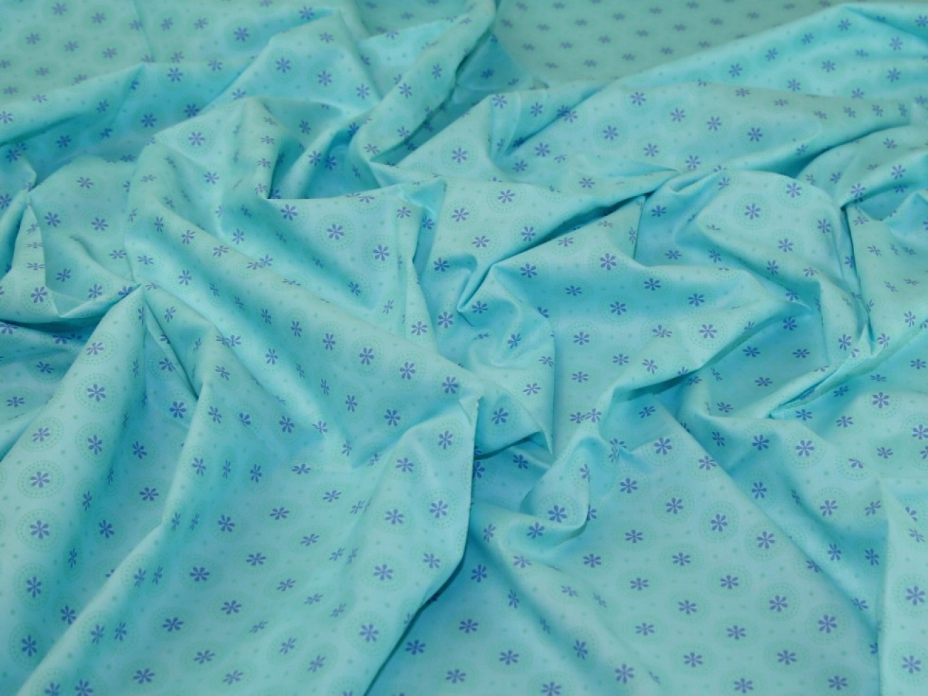 Organic 100% Cotton Fabric Turquoise
