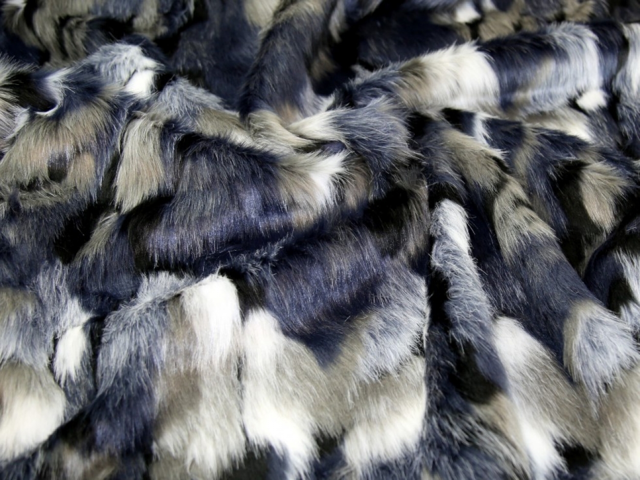 Long Pile Faux Fur Fabric Grey Multi