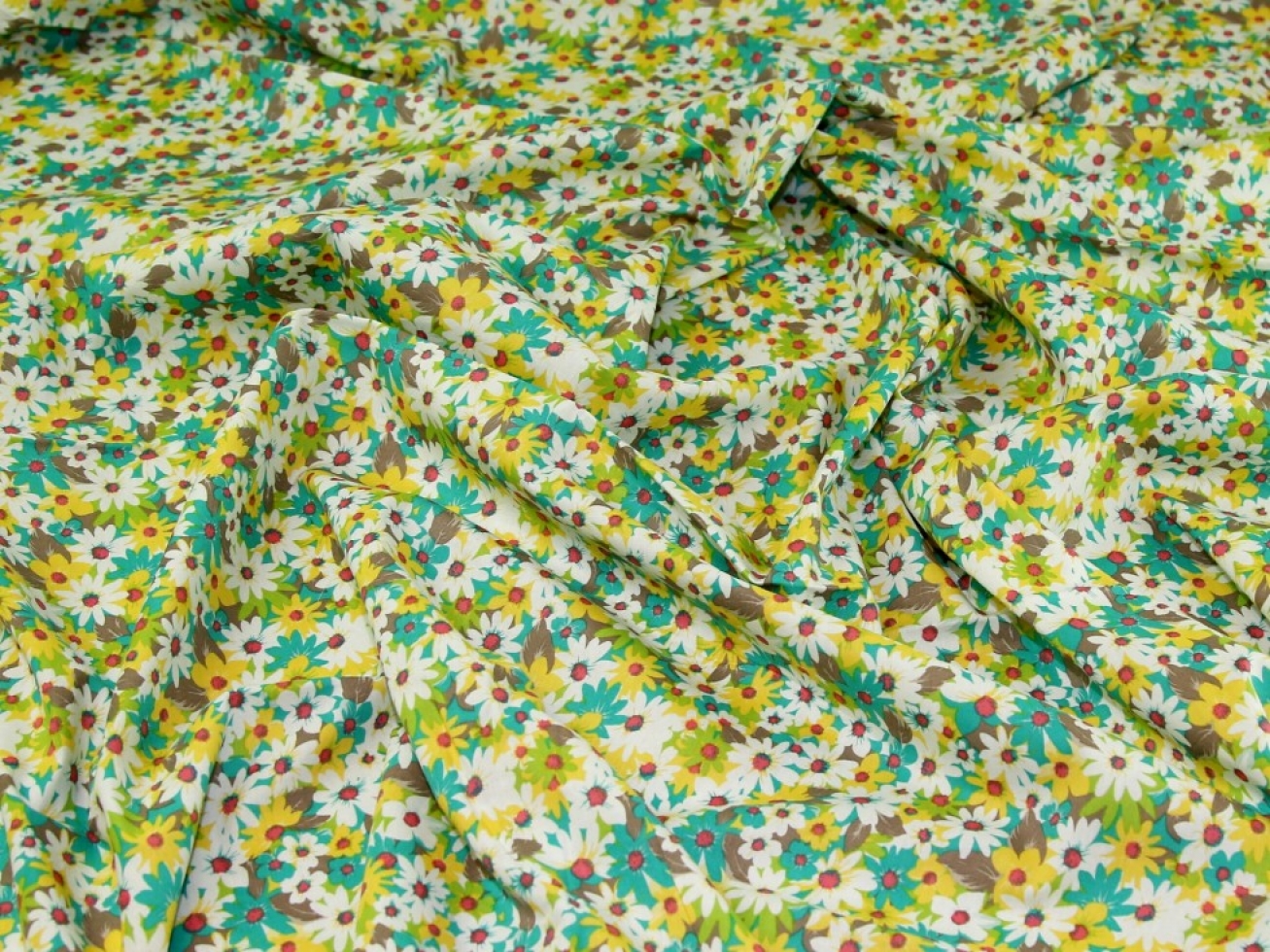 100% Cotton Poplin Fabric Yellow Jade