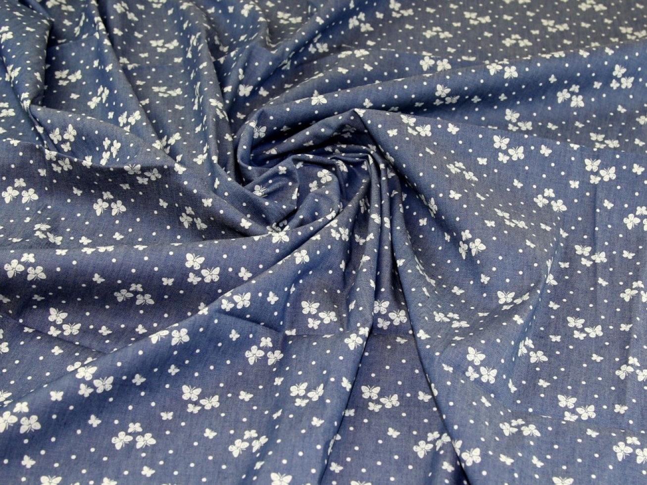 Cotton Chambray Fabric Blue