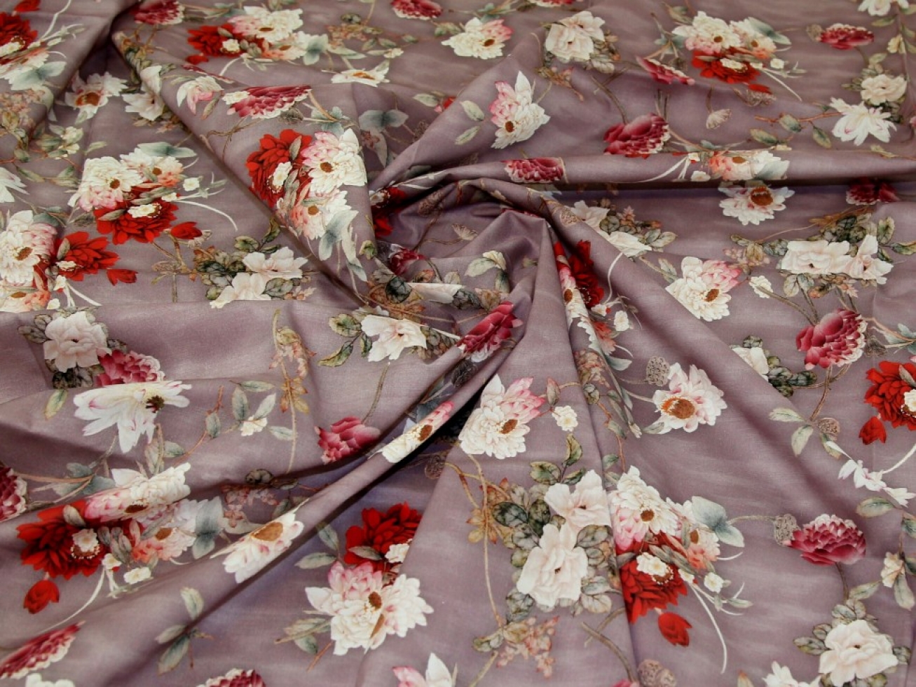 Cotton Lawn Fabric Mauve
