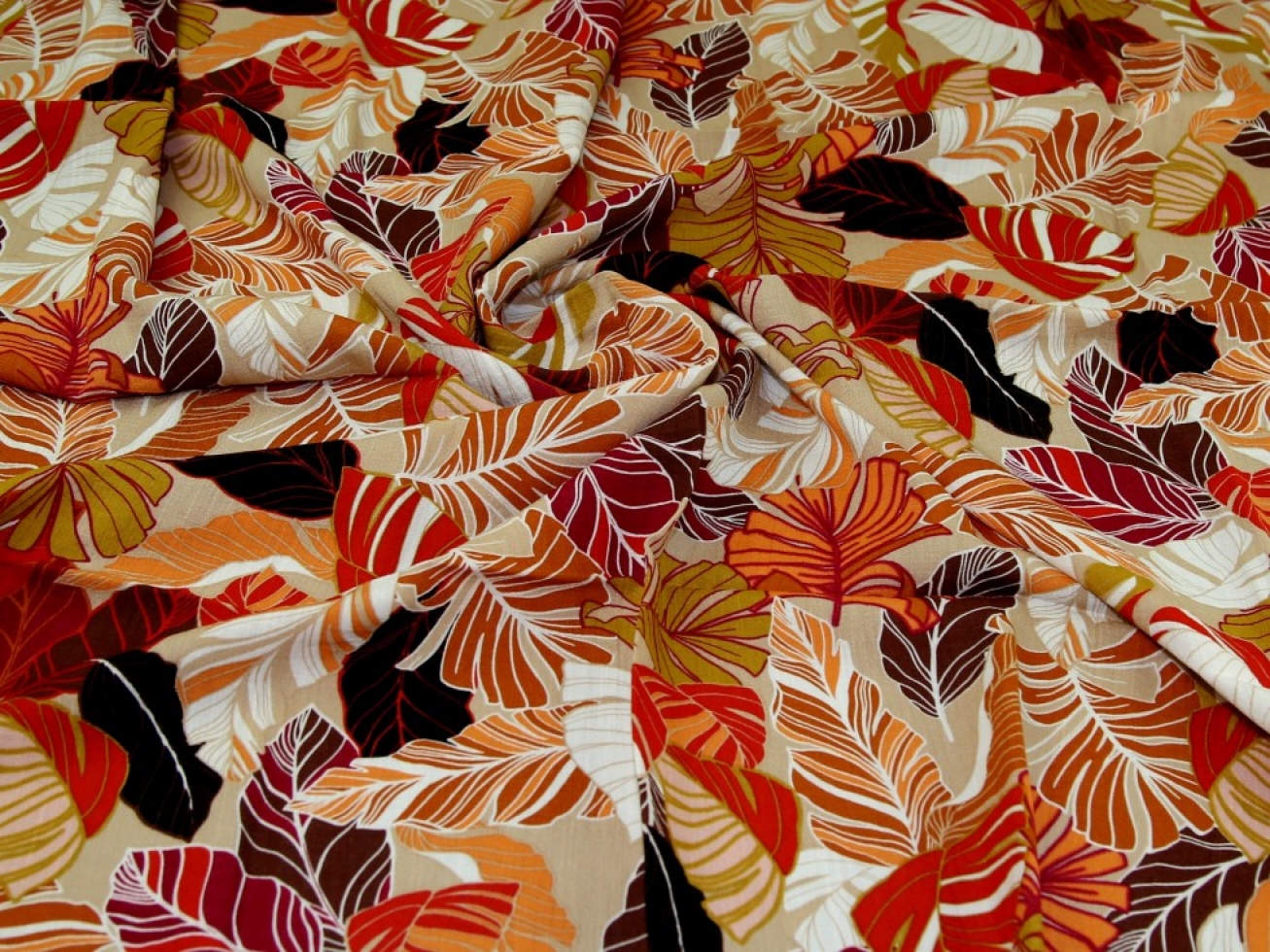John Louden Rayon Crinkle Crepe Fabric Red
