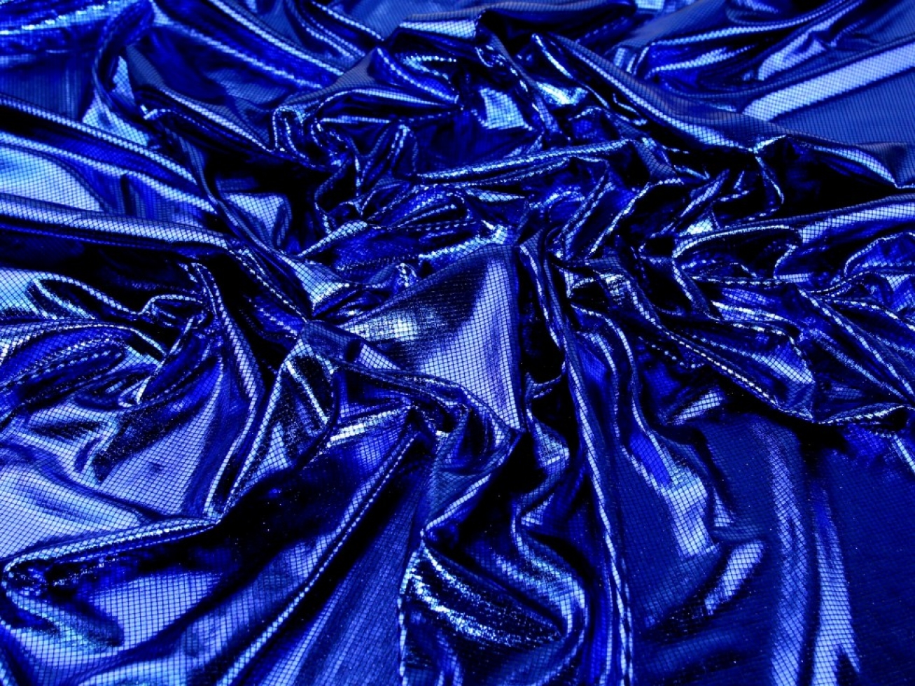Foil ITY Silky Stretch Knit Fabric Blue & Black