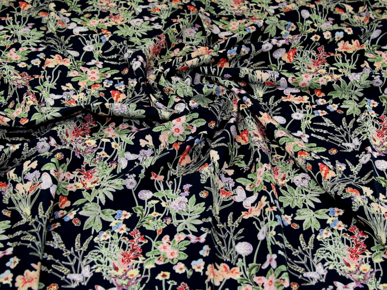 Linen Viscose Blend Fabric Navy