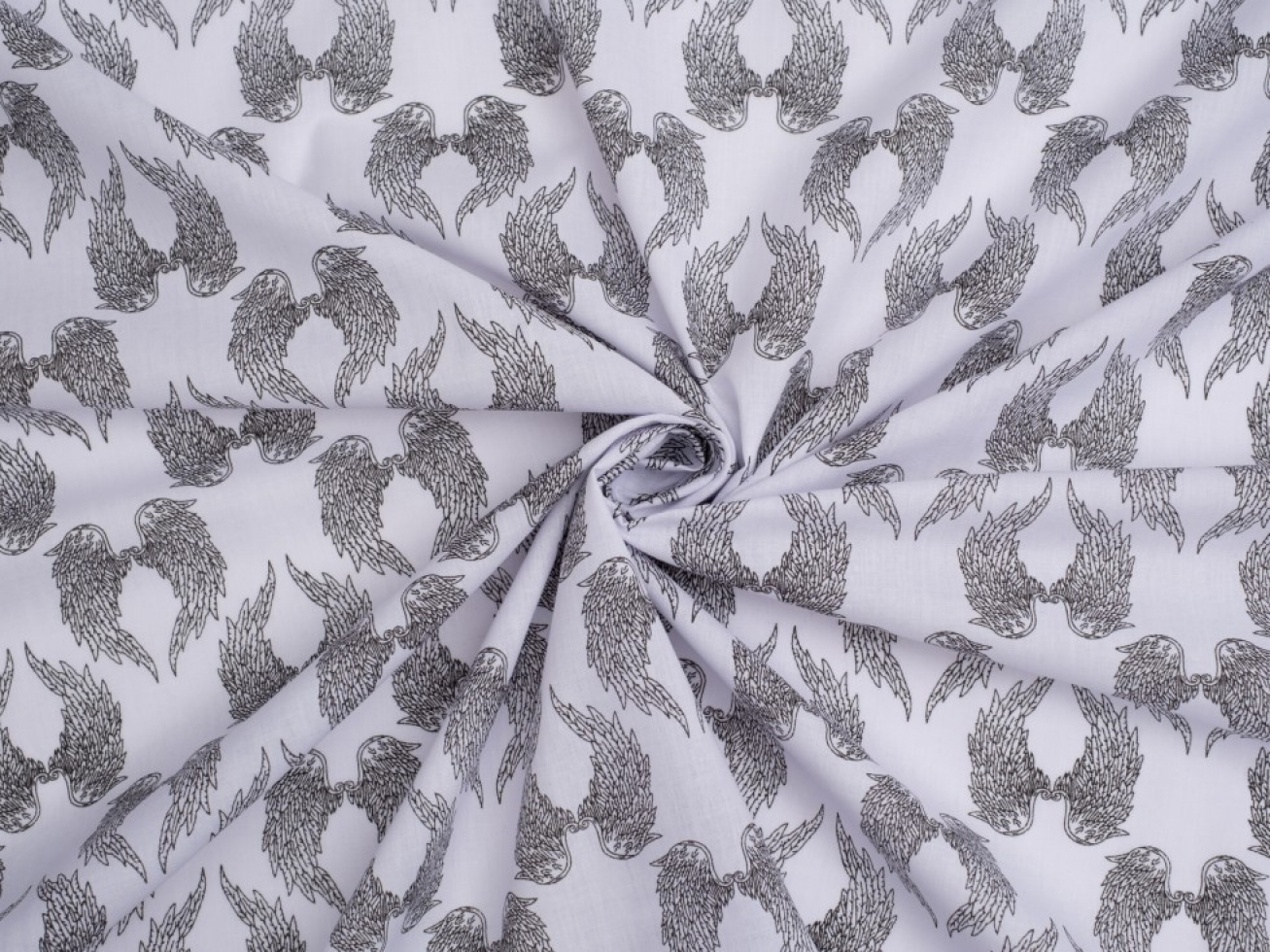 Printed Polycotton Fabric White