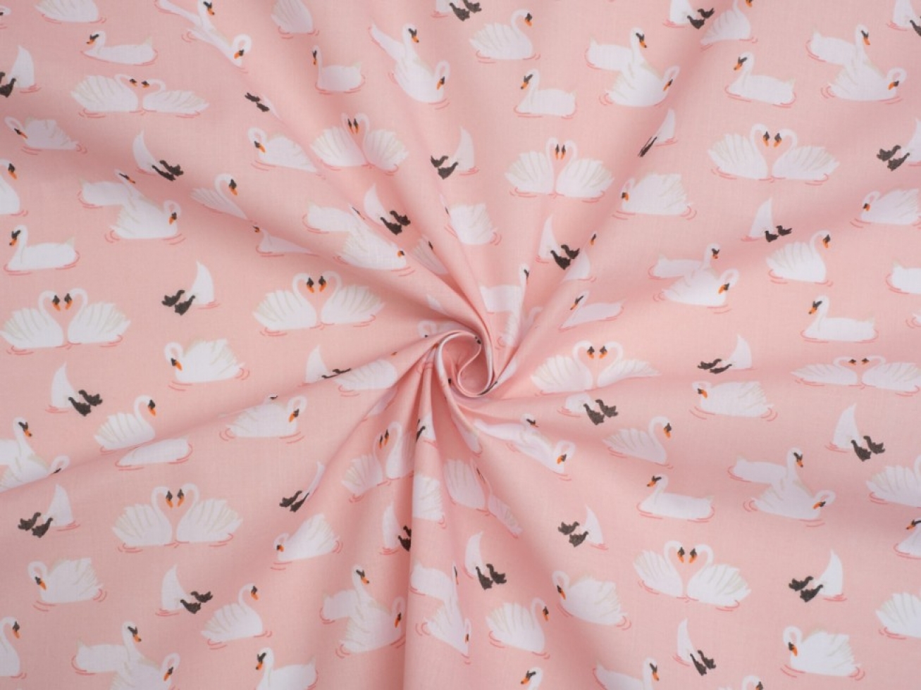 Printed Polycotton Fabric Baby Pink