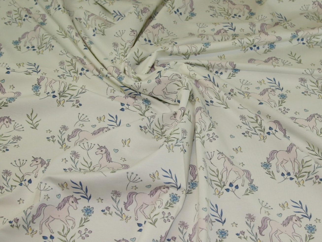 John Louden Cotton Jersey Stretch Knit Fabric Ivory