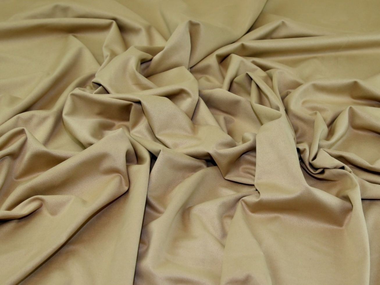 Heavy Faux Suede Stretch Knit Fabric Beige