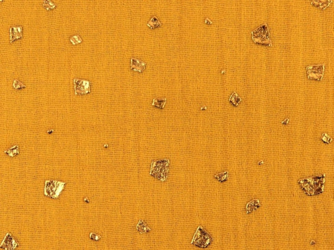 Foil Cotton Double Gauze Fabric Ochre