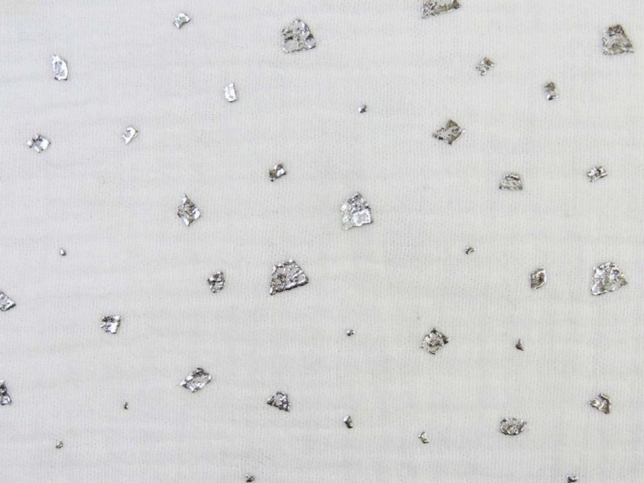 Foil Cotton Double Gauze Fabric White