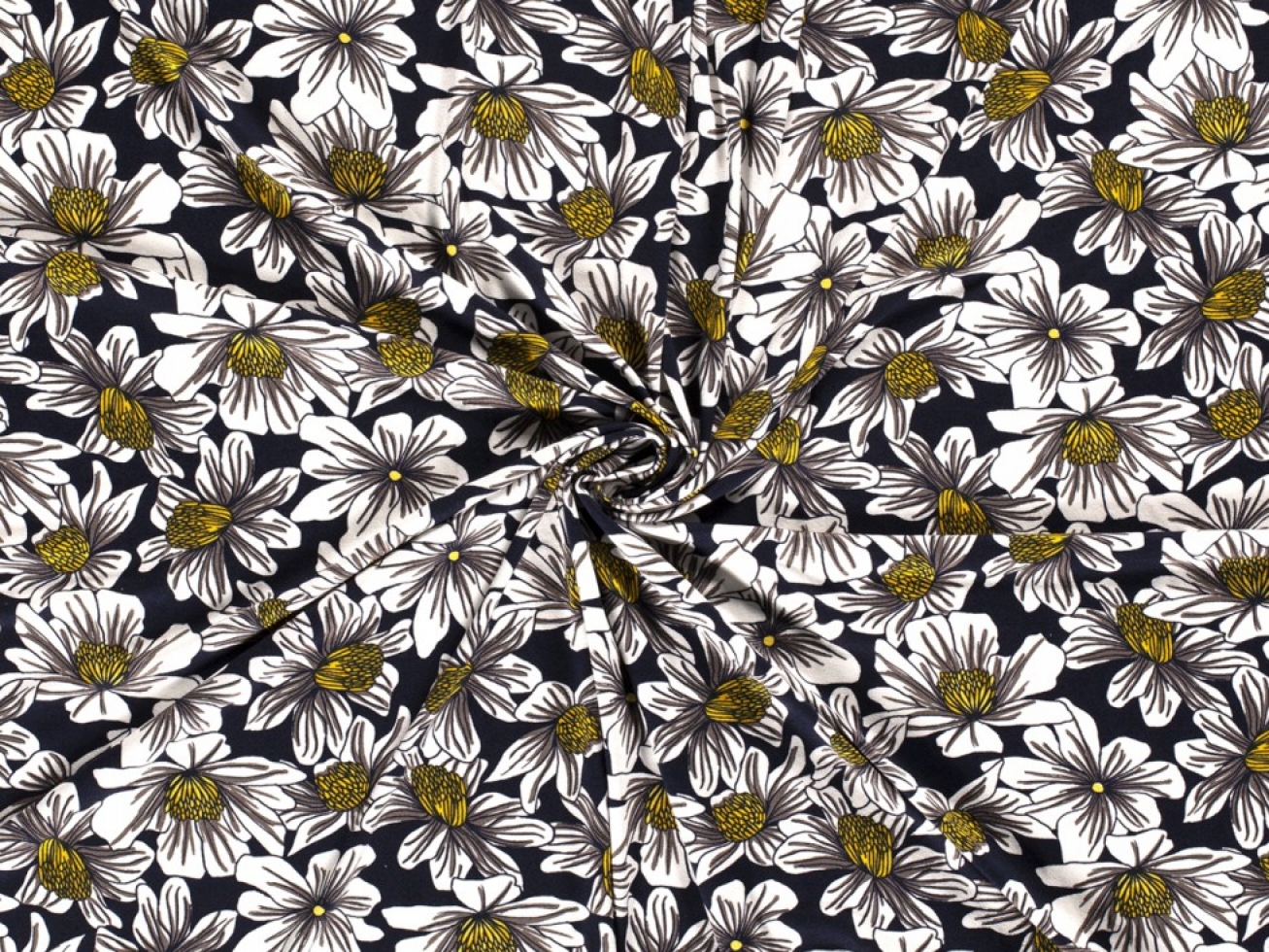 Viscose Jersey Stretch Knit Fabric Navy