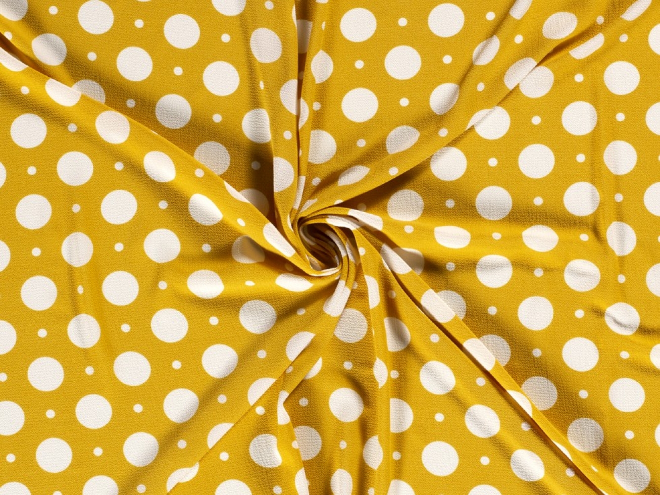 Stretch Woven Polyester Georgette Fabric Ochre