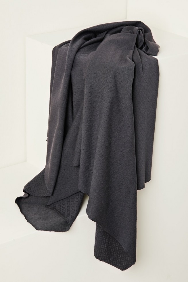 Mind The MAKER Gem Pointelle Jersey Stretch Knit Fabric Calm Grey