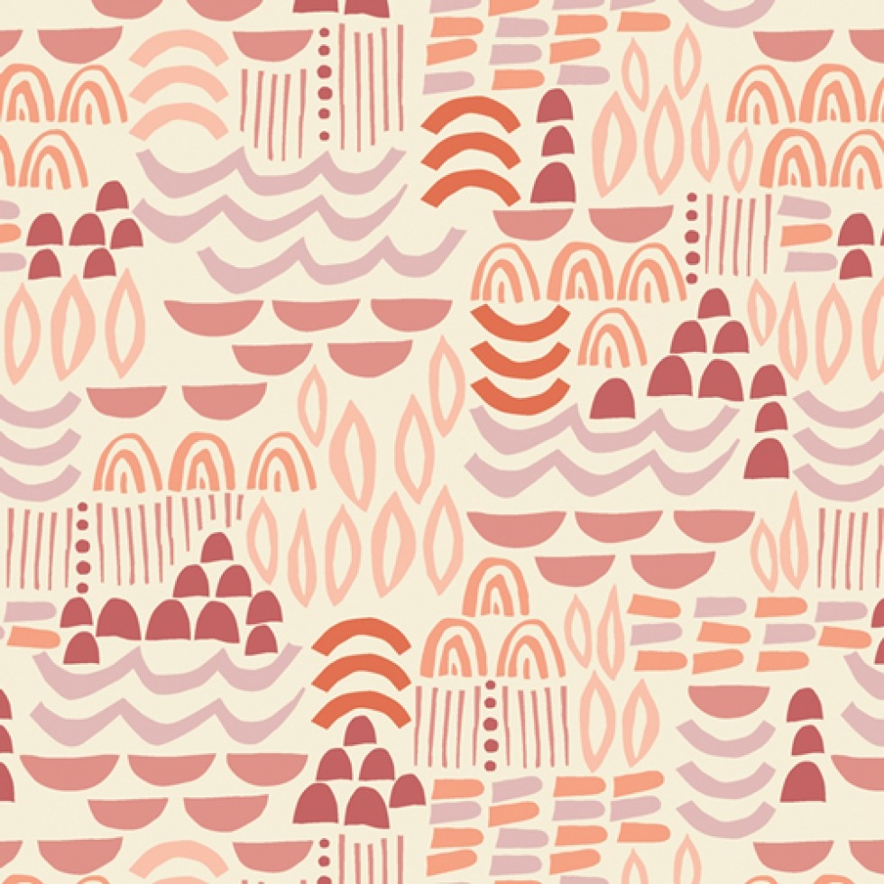 Art Gallery Fabrics Terra Kotta 100% Cotton Poplin Fabric Artisanal Blocks