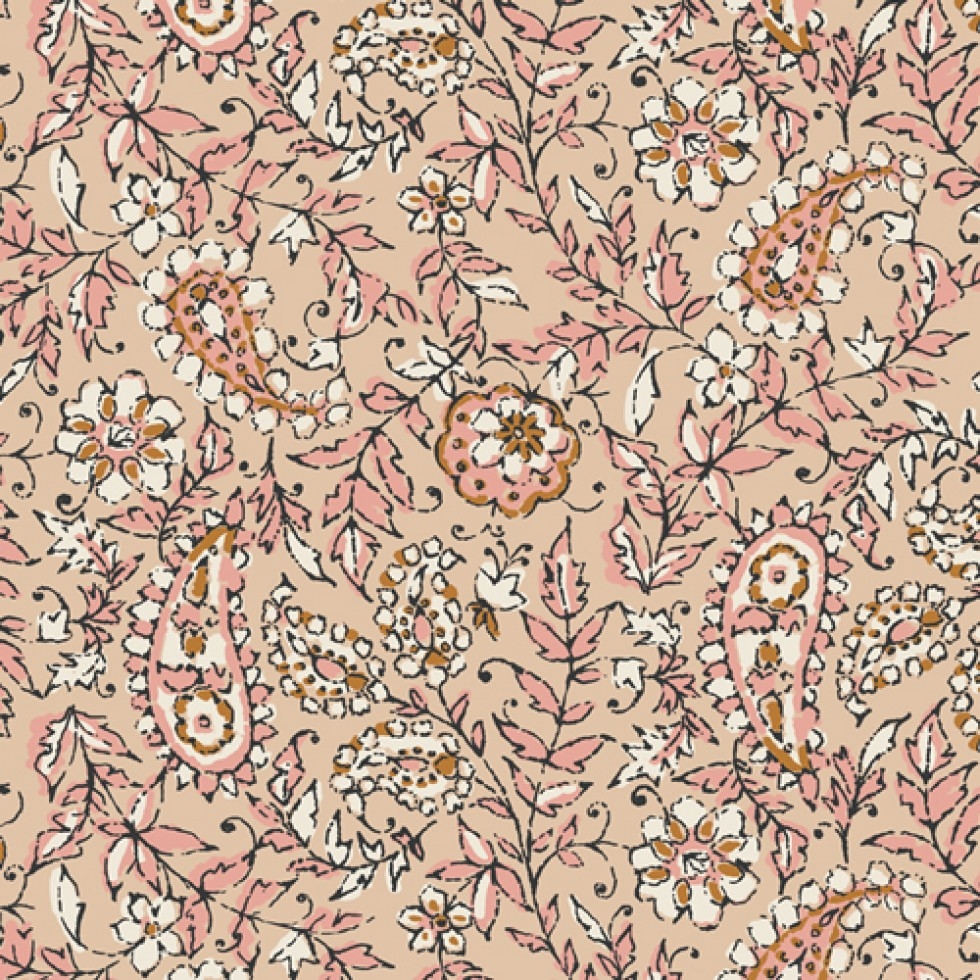 Art Gallery Fabrics Kismet 100% Cotton Poplin Fabric India Ink Parchment