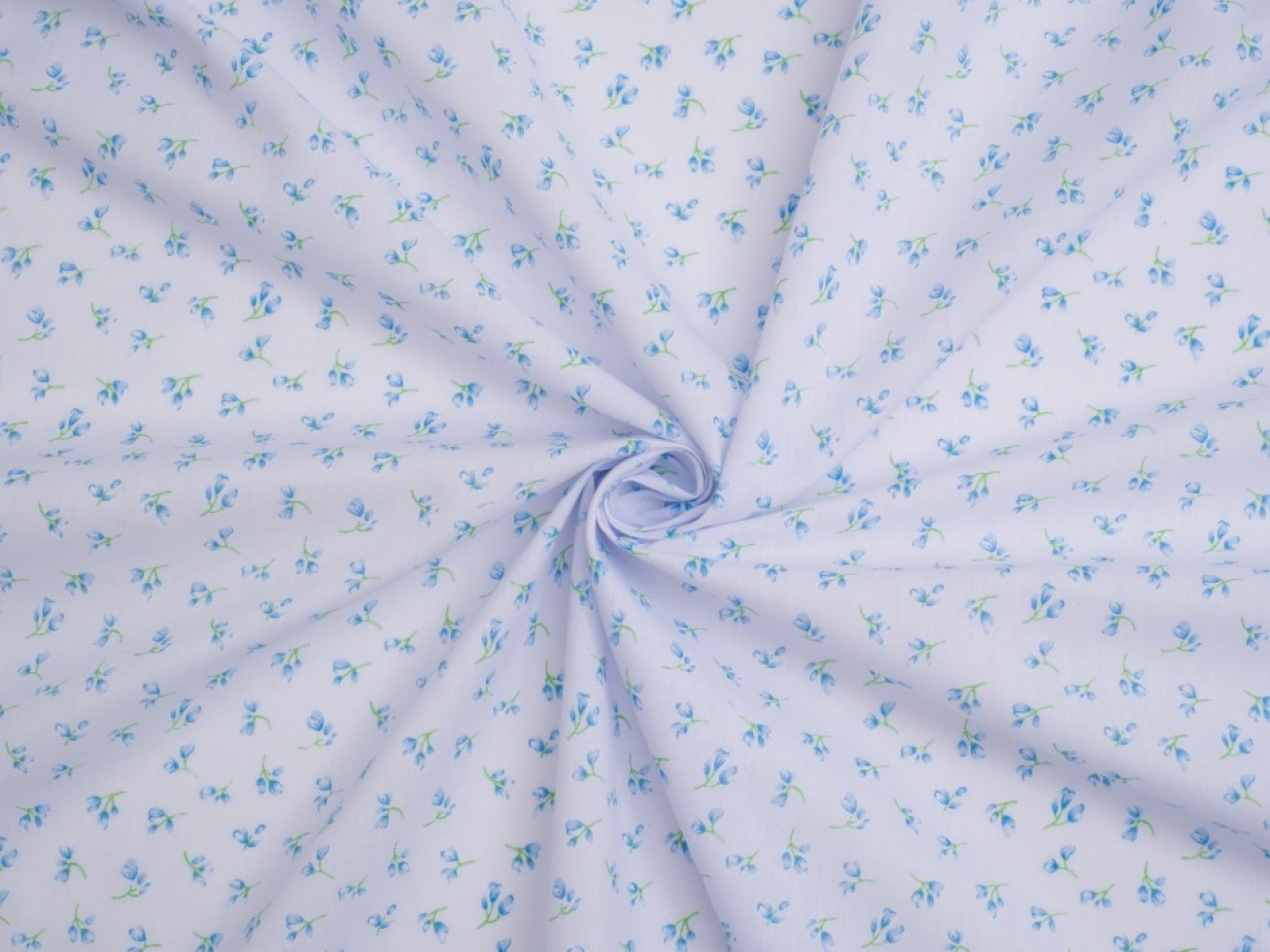 Printed Polycotton Fabric Blue