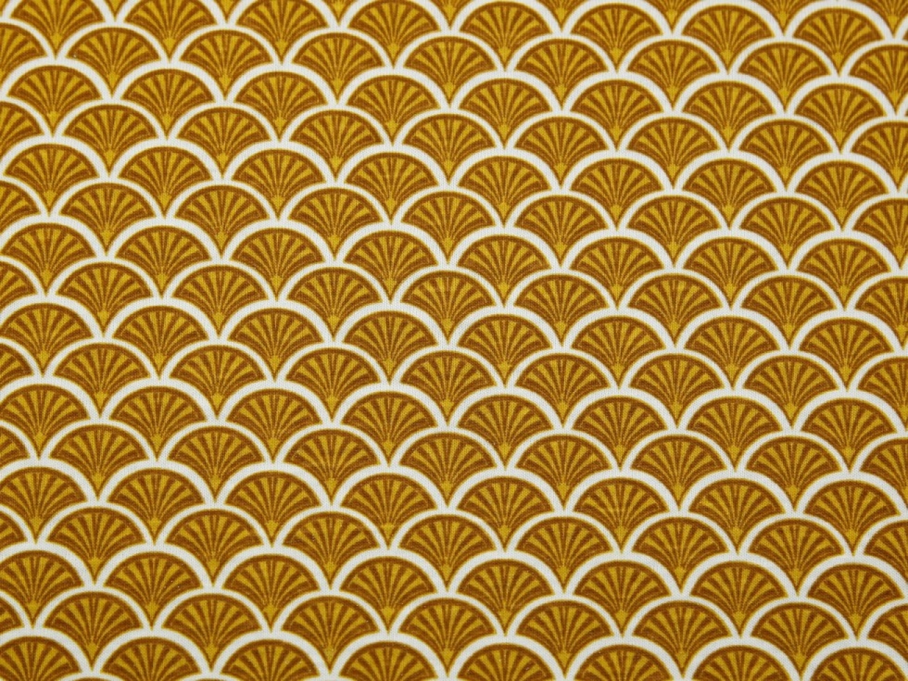 Stof France PUL Coated Jersey Stretch Knit Fabric Gold