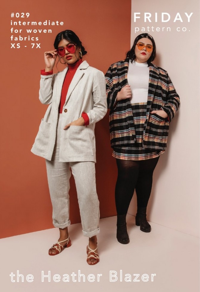 Friday Pattern Company Paper Sewing Pattern Heather Blazer