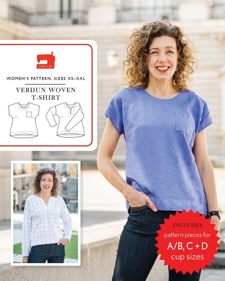 Liesl + Co Paper Sewing Pattern Verdun Woven T Shirt