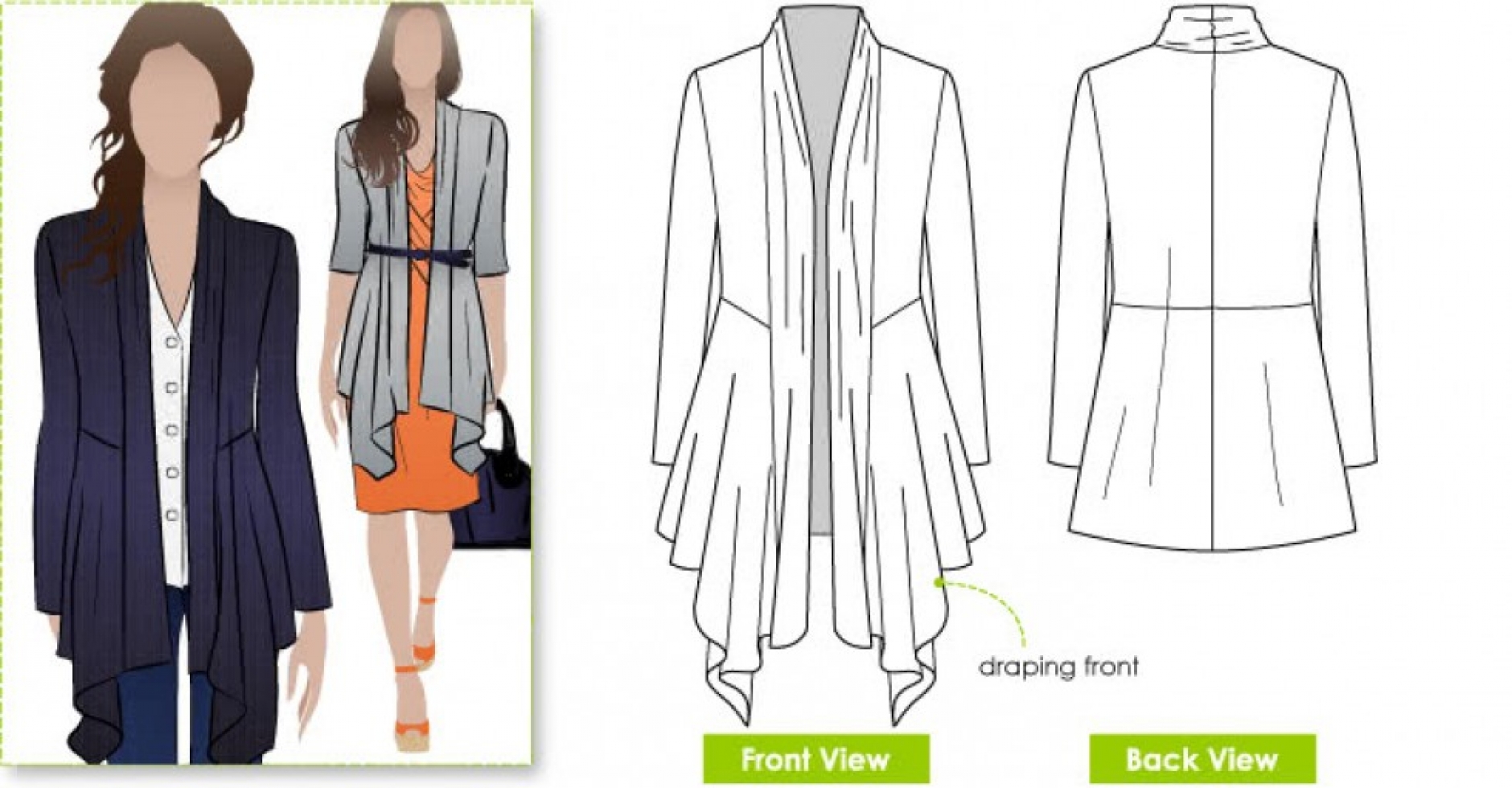 Style Arc Paper Sewing Pattern Nina Cardigan