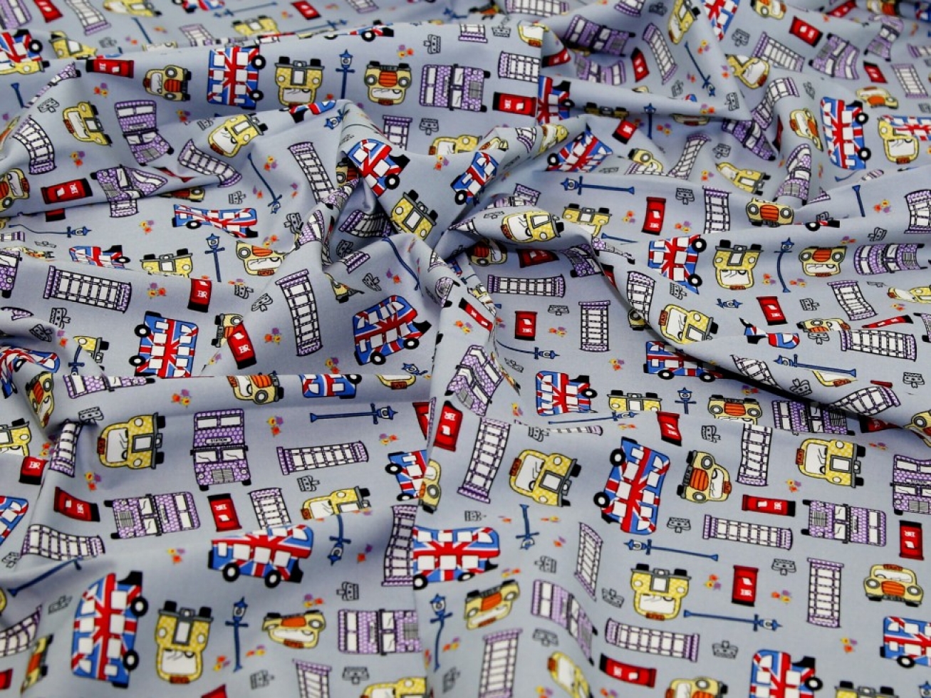 100% Cotton Poplin Fabric Grey