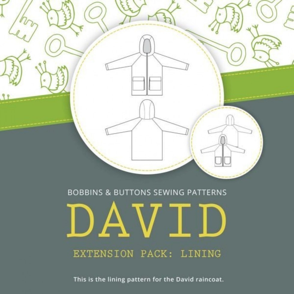 Bobbins & Buttons Paper Sewing Pattern David Raincoat Extension Lining Pack