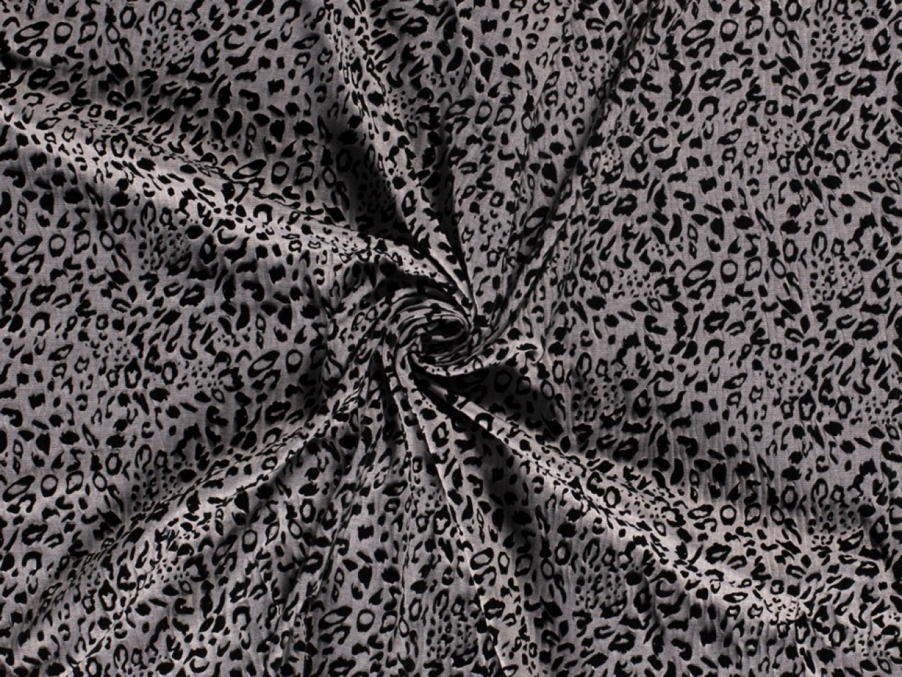 Flocked Ponte Roma Double Stretch Knit Fabric Light Grey