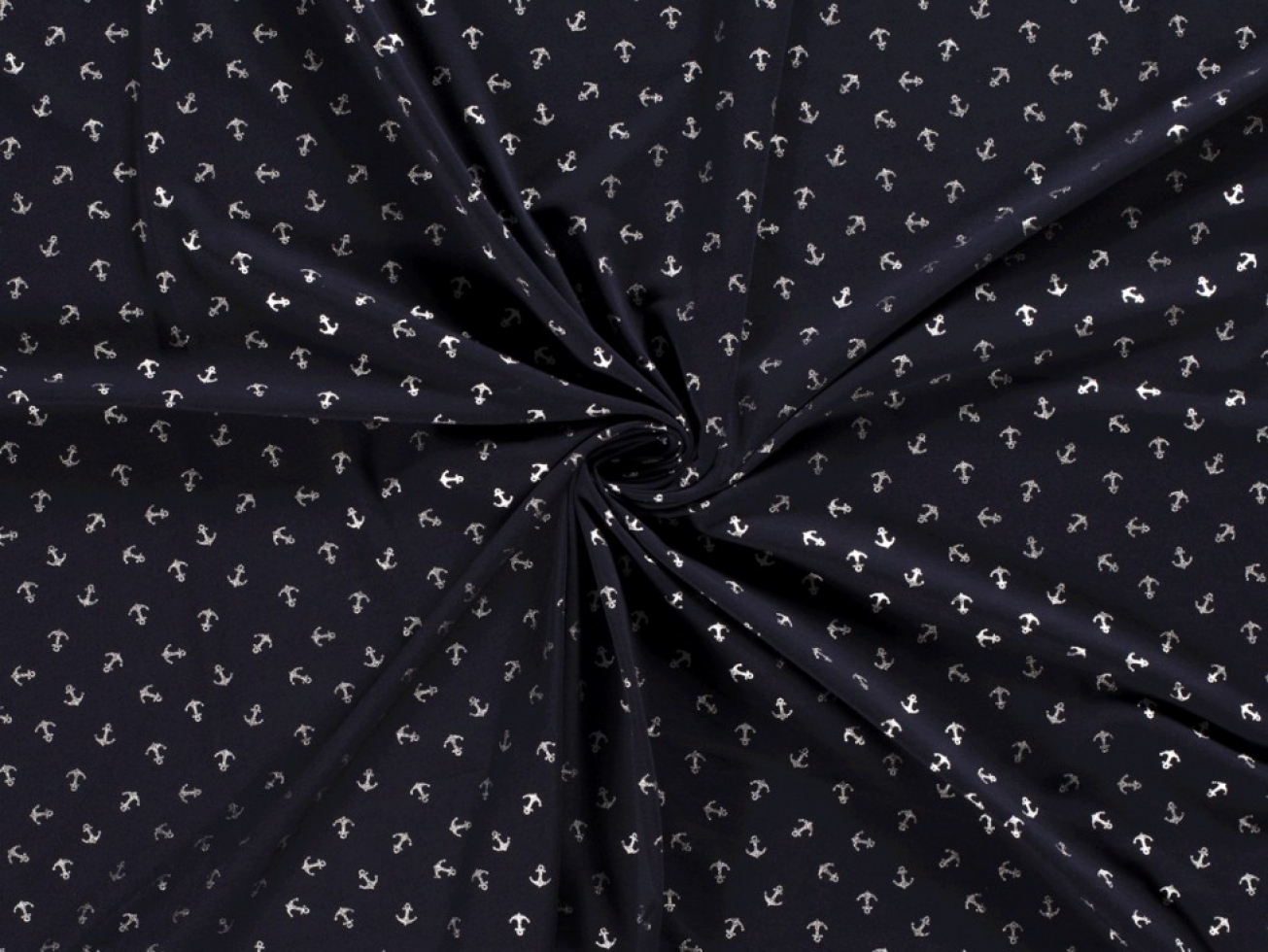 Metallic Cotton Jersey Stretch Knit Fabric Navy