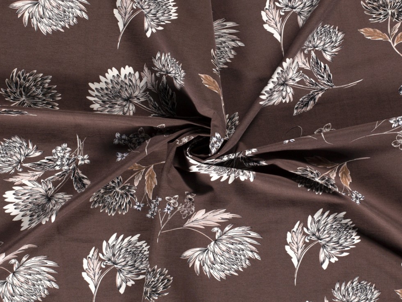 Stretch Woven Viscose Bengaline Fabric Brown