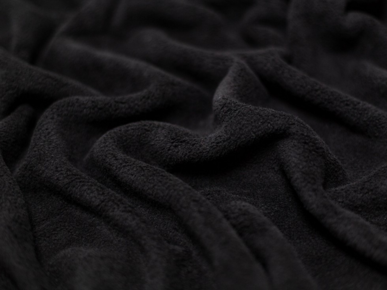 Minerva Core Range Sheepskin Cotton Fleece Fabric Black