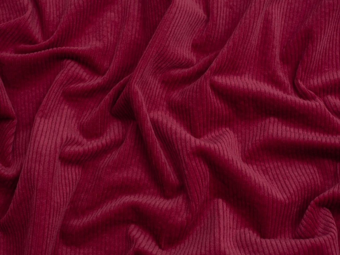 Minerva Core Range 7 Wale Stretch Woven Jumbo Cord Fabric Ruby