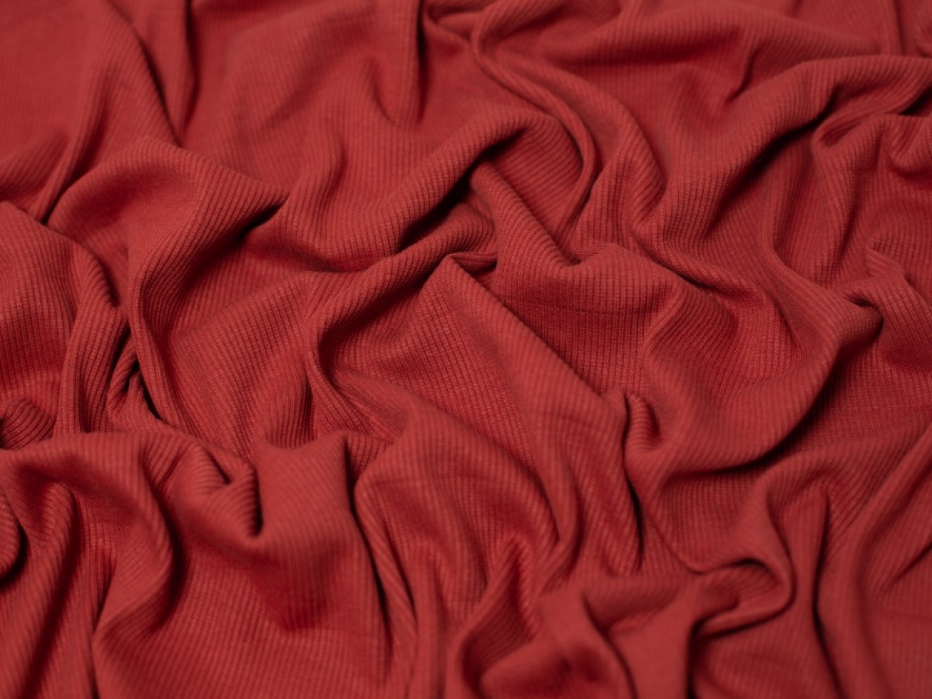 Minerva Core Range Heavy Cotton Rib Stretch Knit Fabric Paprika