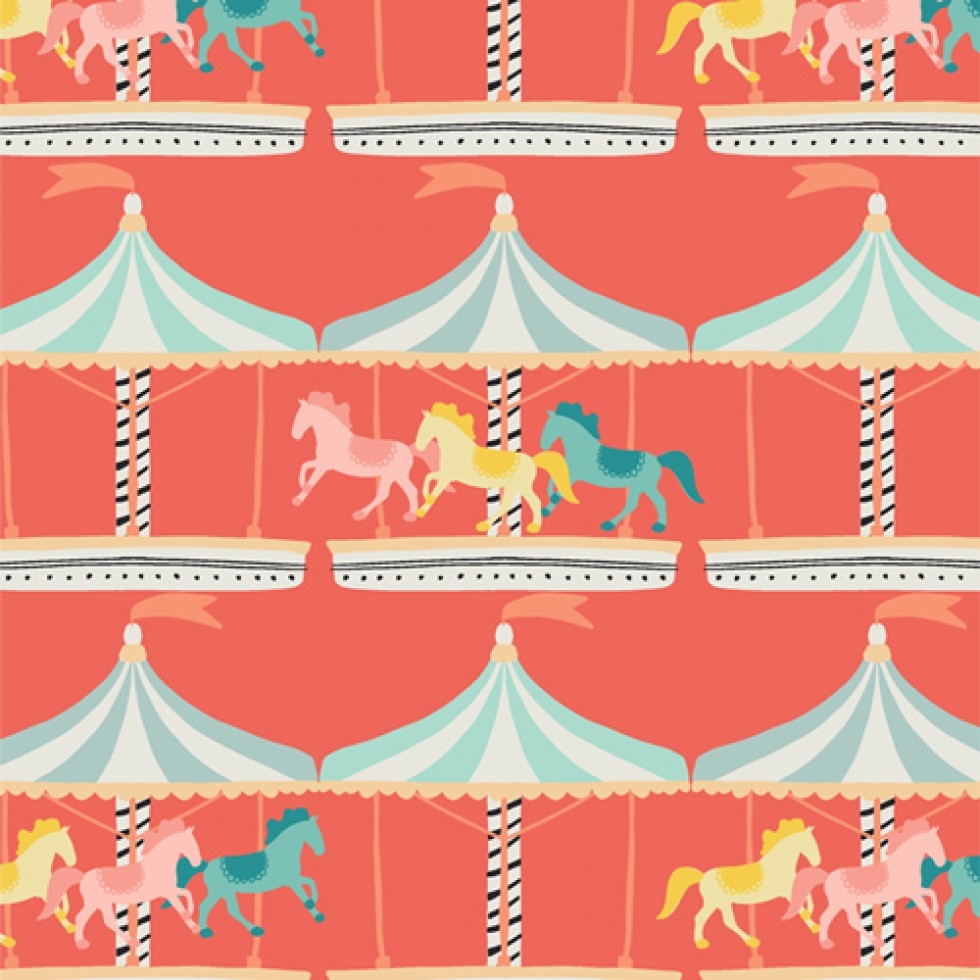 Art Gallery Fabrics Petite Circus 100% Cotton Poplin Fabric Carousel Joy