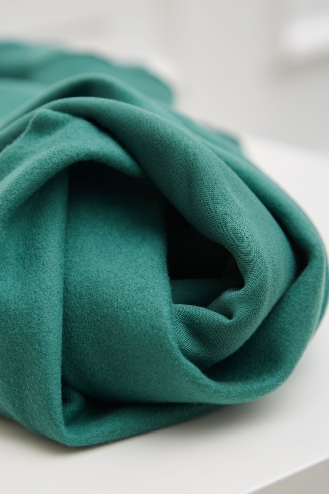 Mind The MAKER Organic Fleece Back Sweatshirt Stretch Knit Fabric Chalky Green
