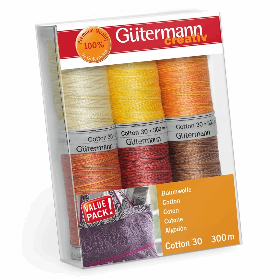 Gutermann No 30 Sulky Cotton Embroidery Thread Set
