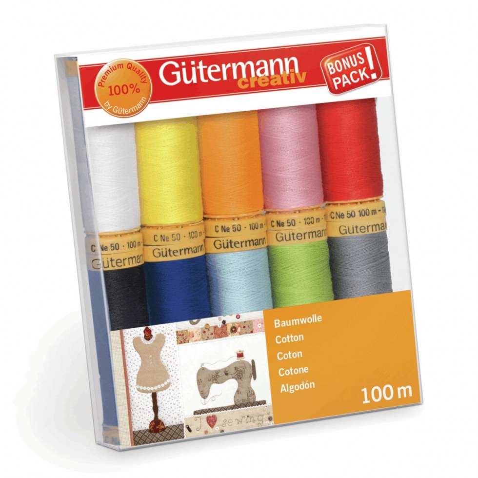Gutermann Natural Cotton Sewing Thread Set Bright Shades