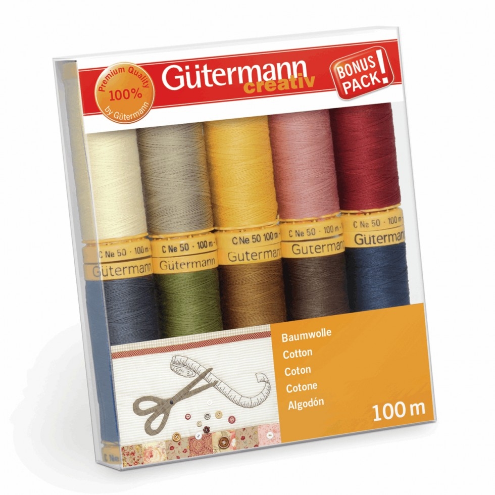 Gutermann Natural Cotton Sewing Thread Set Vintage Shades