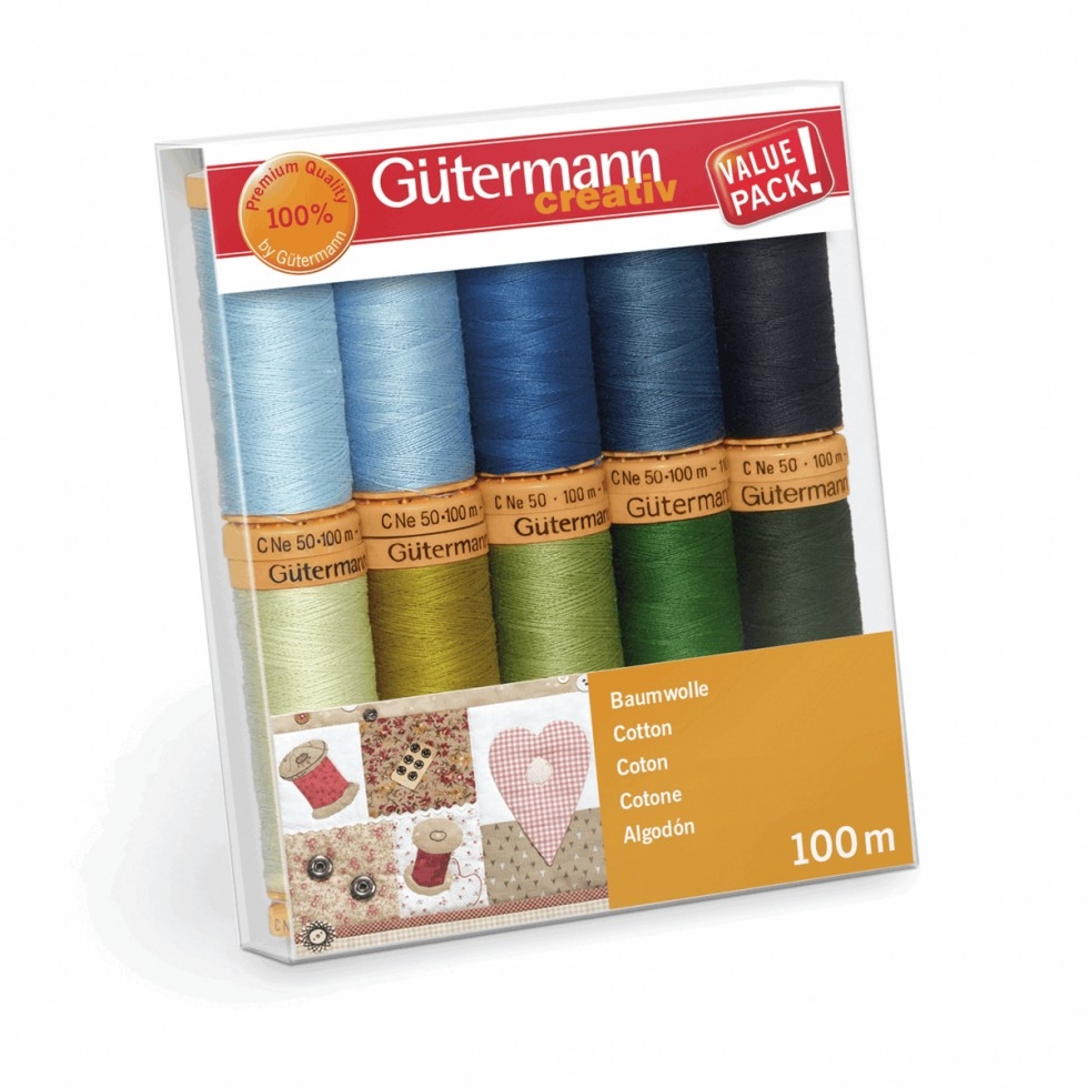 Gutermann Natural Cotton Sewing Thread Set Cool Shades