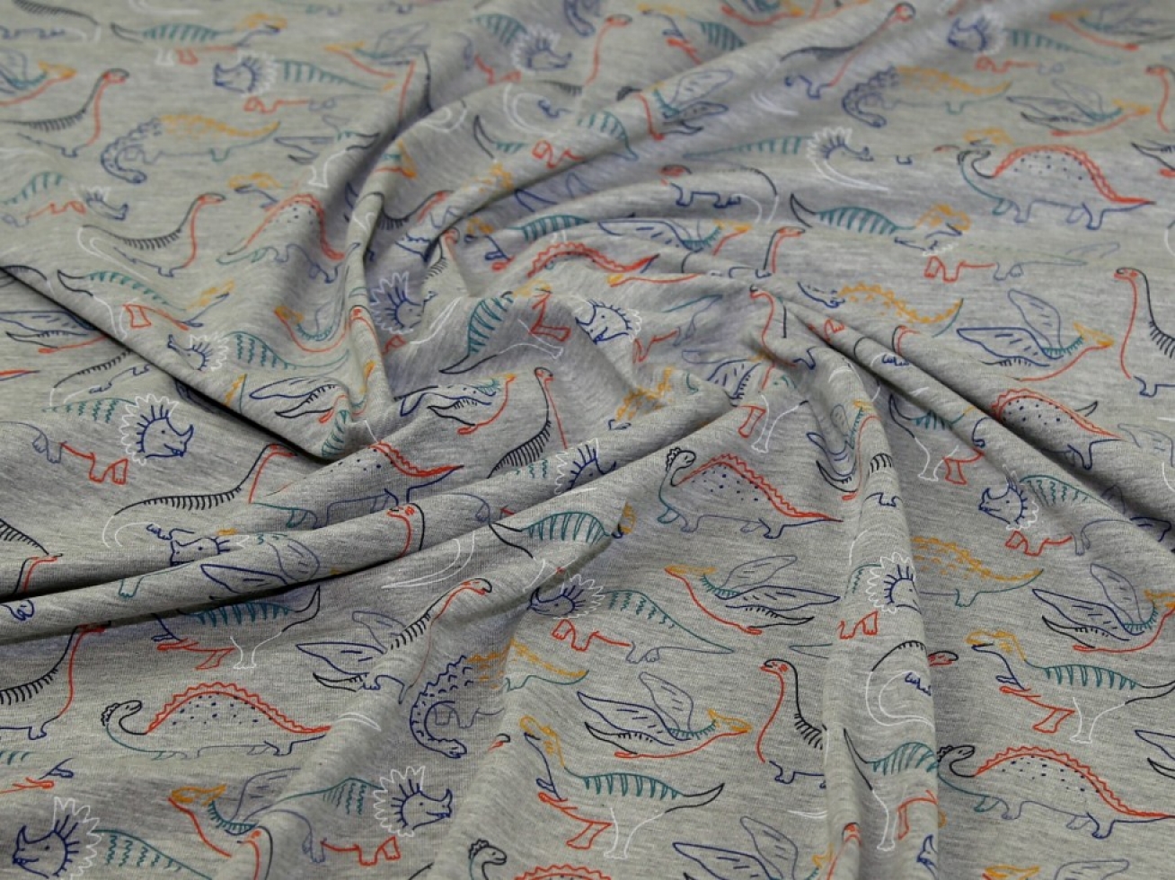 John Louden Cotton Jersey Stretch Knit Fabric Grey