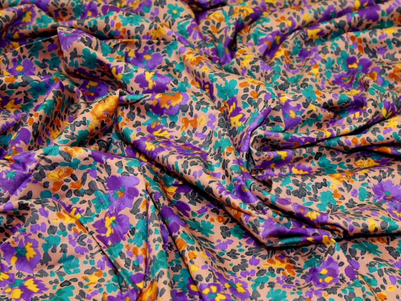 100% Cotton Poplin Fabric Blush Multi