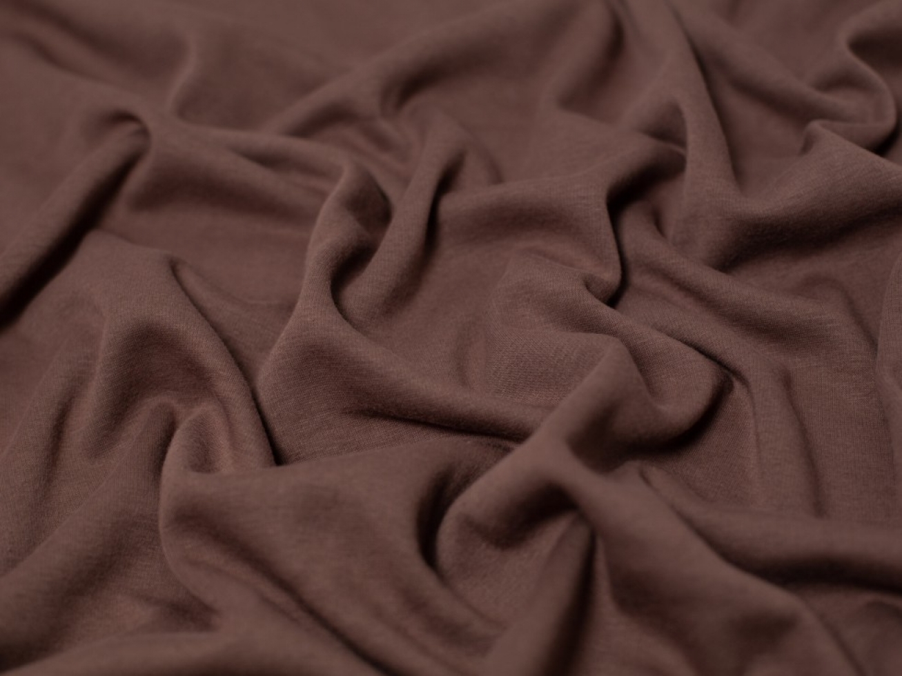 Minerva Core Range Heavy Fur Back Sweatshirt Stretch Knit Fabric Espresso Brown