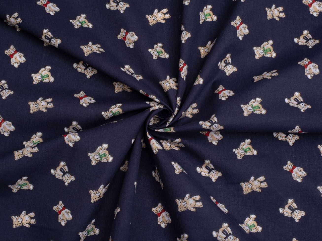 Printed Polycotton Fabric Navy