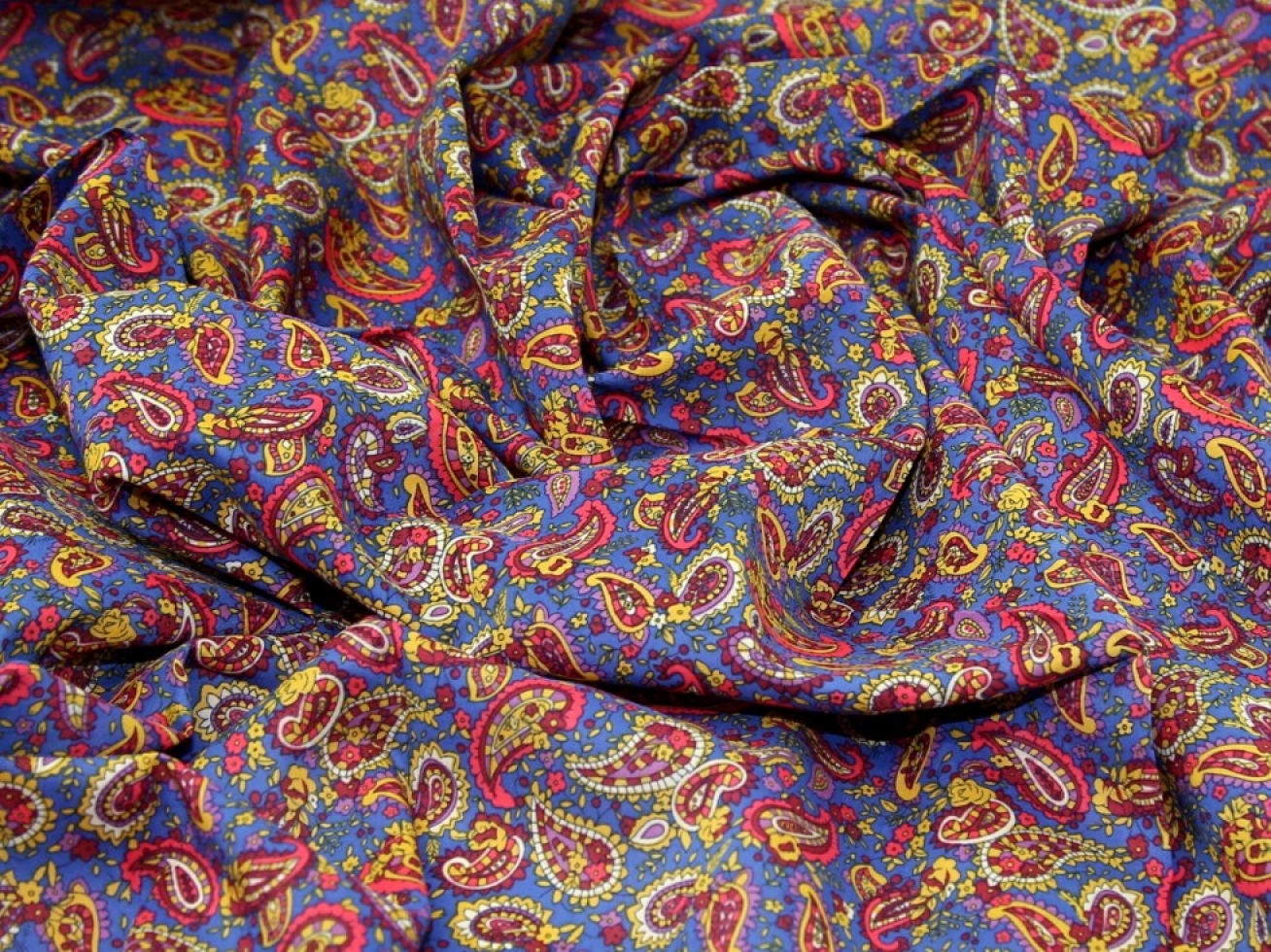 Sea Island Cotton Voile Fabric Blue