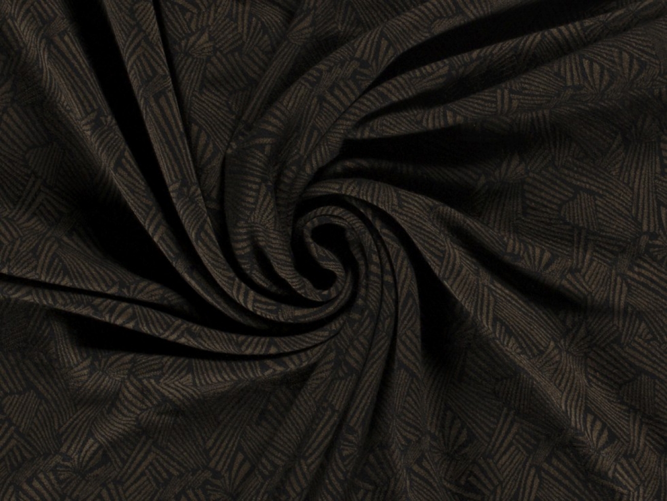 Jacquard Textured Stretch Knit Fabric Olive