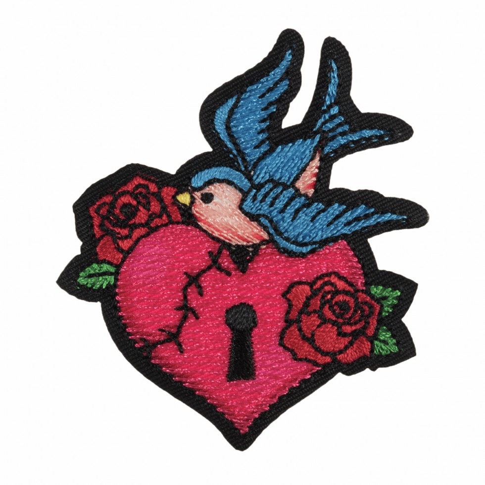 Craft Factory Patch Motif Tattoo Heart Lock