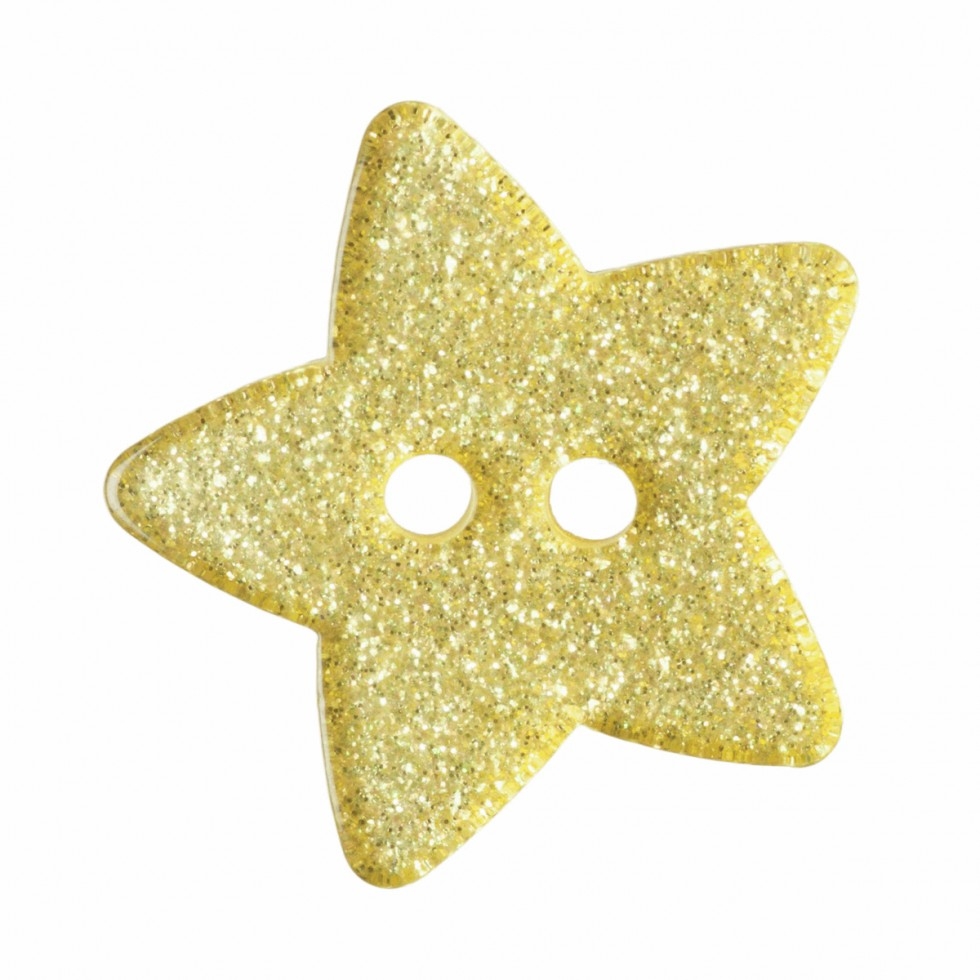 Hemline Glitter Star Buttons Gold
