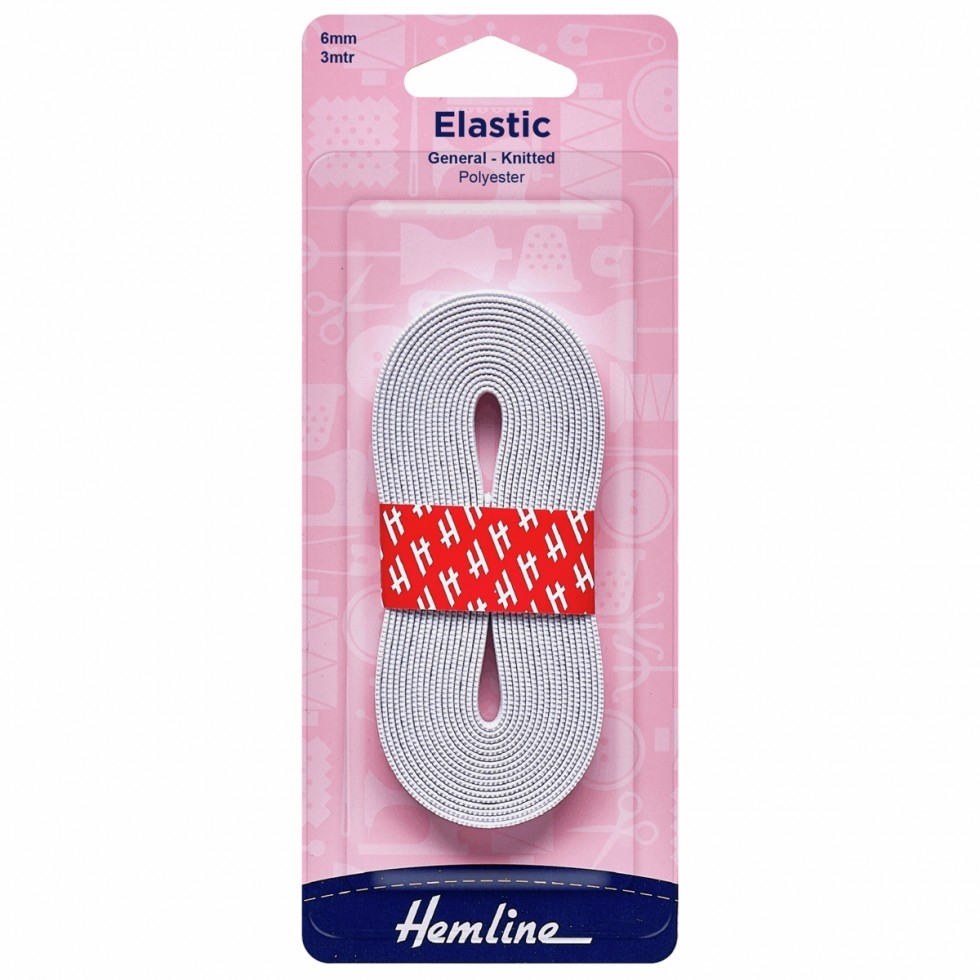 Hemline Soft Knitted Elastic White